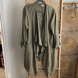 Olive green duster jacket